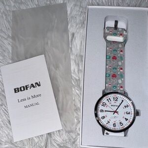 Women's Silver and White Watch